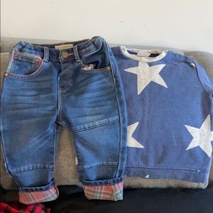 Zara denim and sweatshirt unisex